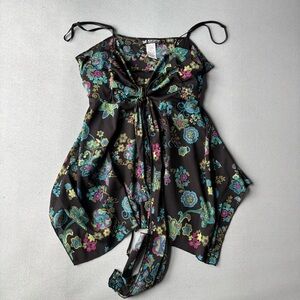SELF ESTEEM | Y2K Floral Fairy Whimsigoth Dark Romance Babydoll Cami | Size XL